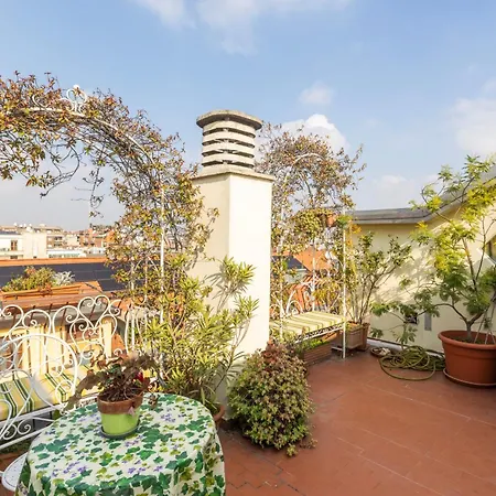 La Design '50s With Botanical Terrace Apartment Milan